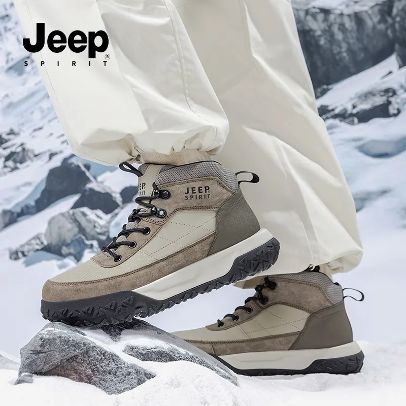 JEEP SPIRIT Outdoor Shoes Men High Top Natural Deer[Premium Texture Pig Leather]-7