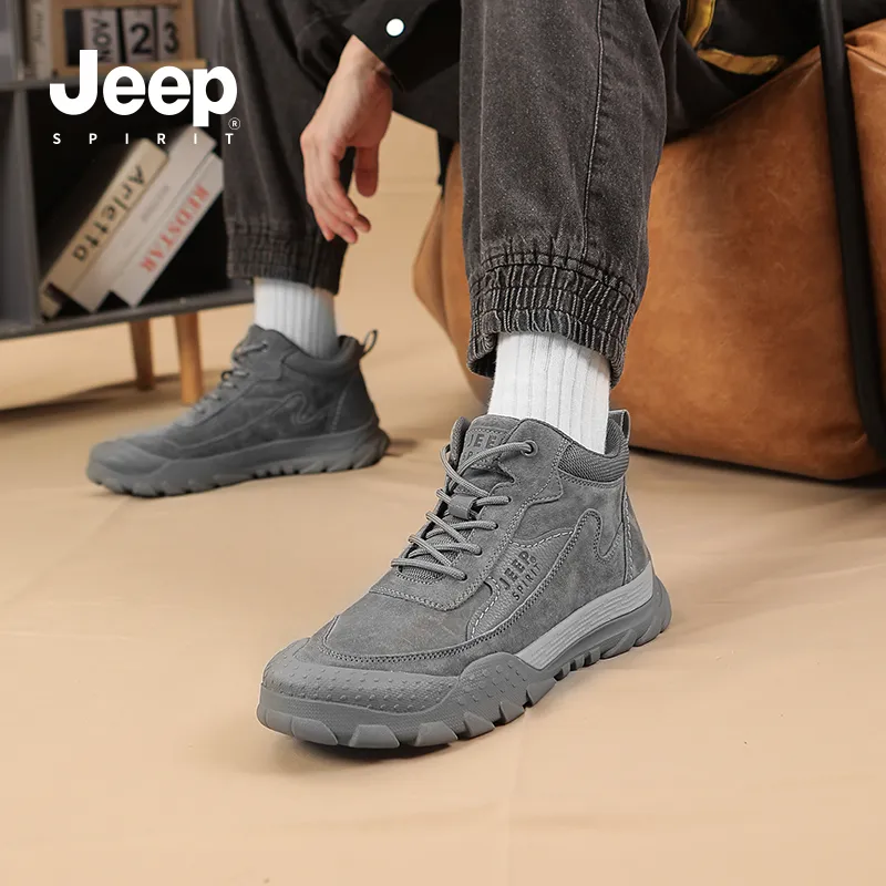 JEEP SPIRIT Waterproof, Abrasion Resistant, Slip Resistant Ankle Length Outdoor Boots Men's Gray-9