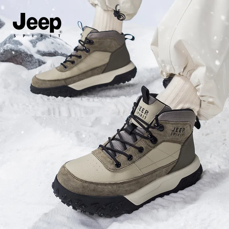 JEEP SPIRIT Outdoor Shoes Men High Top Natural Deer[Premium Texture Pig Leather]-6