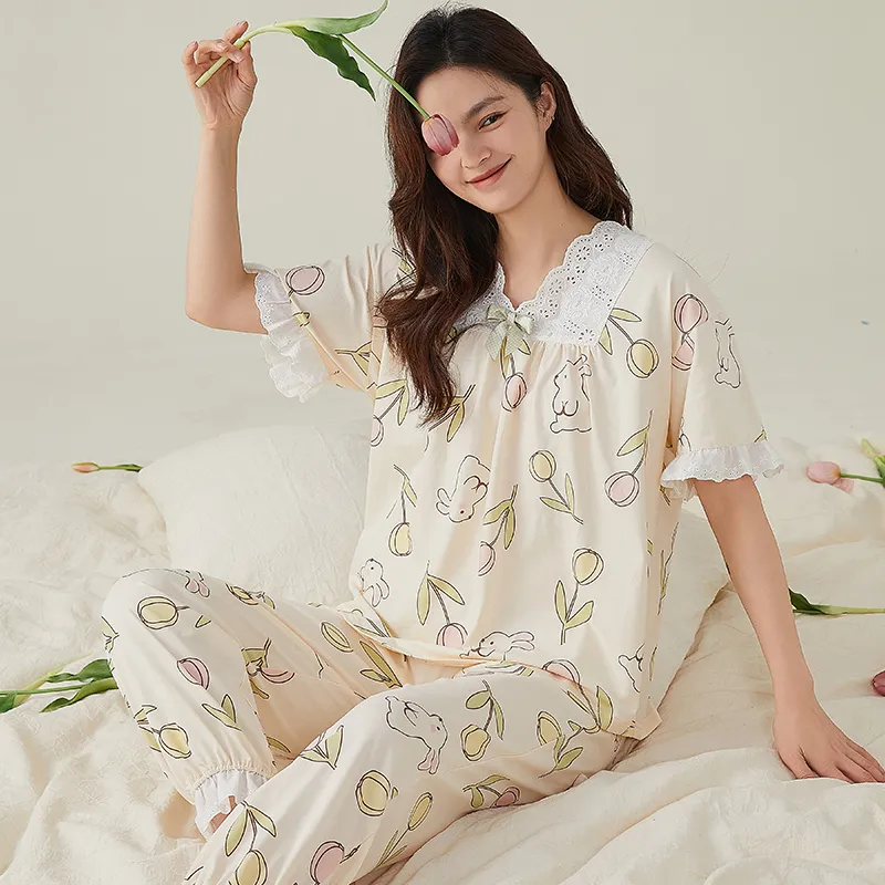 FENTENGCARE Pajama Set Women's White-2