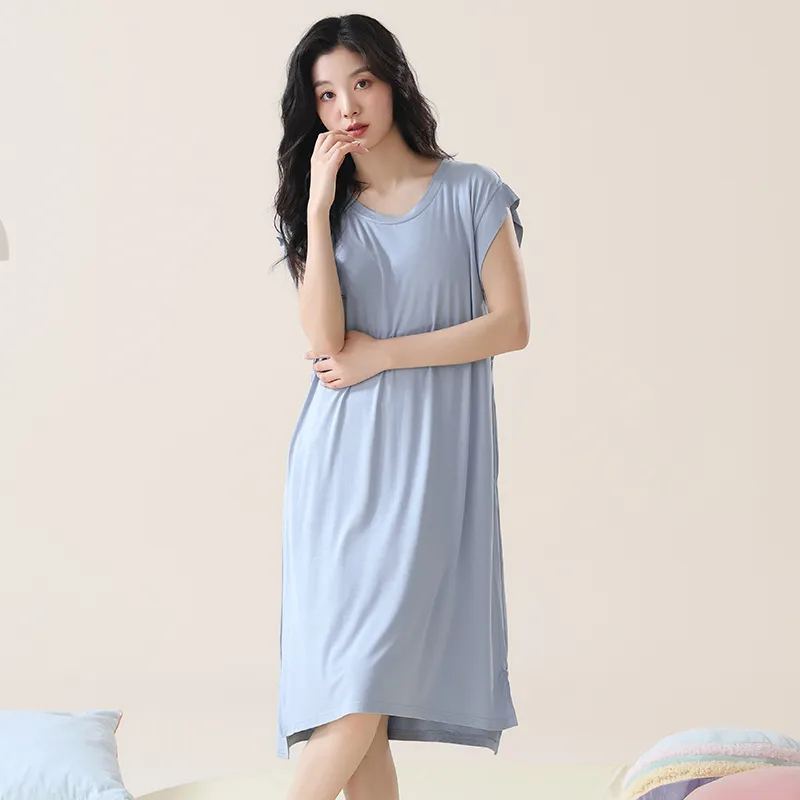 FENTENGCARE Nightgown Women's Sky Blue-3