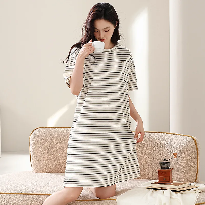 FENTENGCARE Nightgown Women's White-4