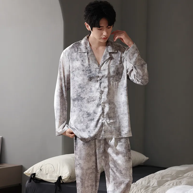 FENTENGCARE Pajama Set Men's Gray-2