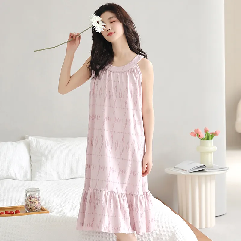 FENTENGCARE Nightgown Women's Pink-2