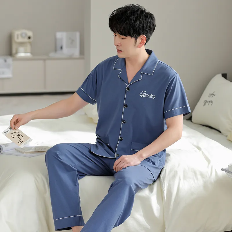 FENTENGCARE Pajama Set Men's Dodger Blue-4