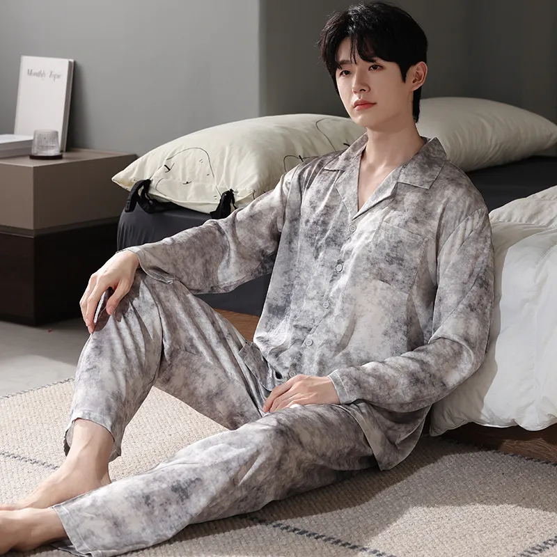 FENTENGCARE Pajama Set Men's Gray-5
