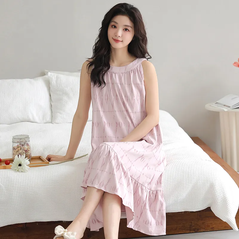 FENTENGCARE Nightgown Women's Pink-7