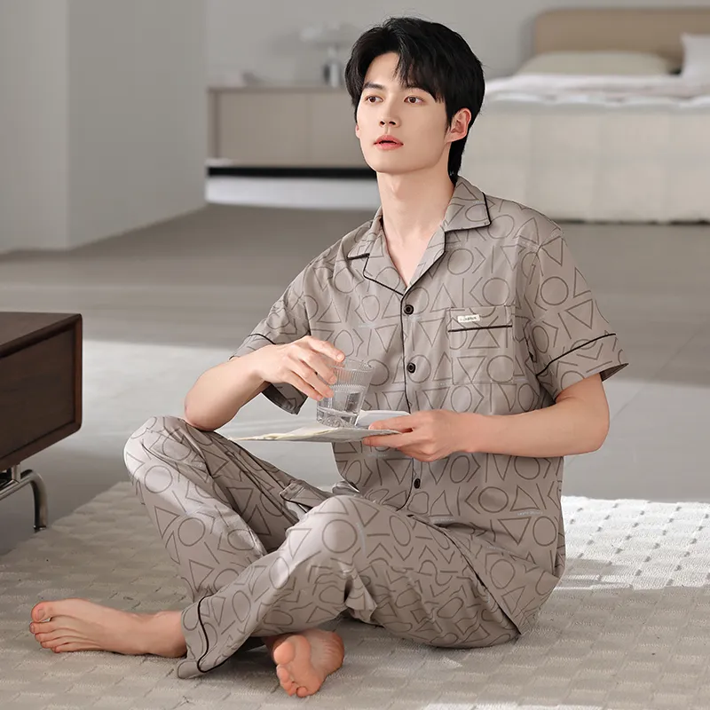 FENTENGCARE Pajama Set Men's Khaki-3