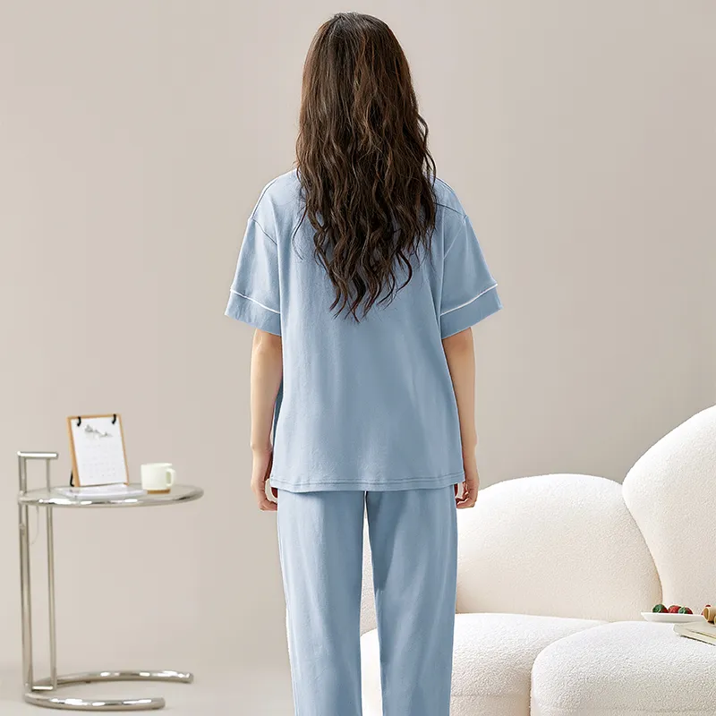 FENTENGCARE Pajama Set Women's Pink Blue-1