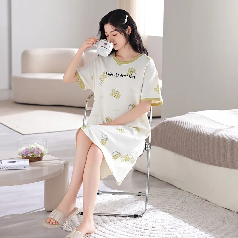FENTENGCARE Nightgown Women's White-4