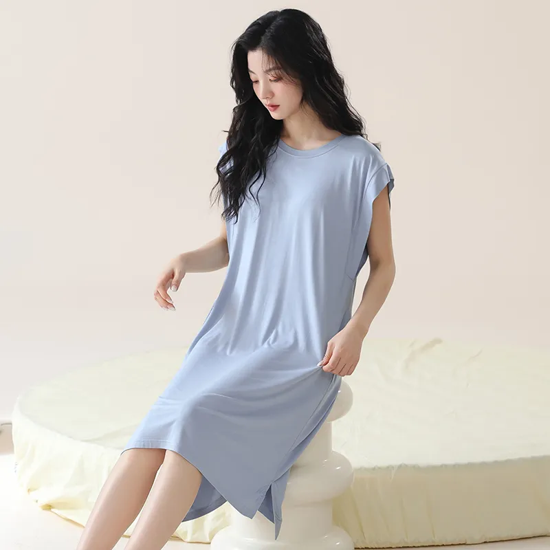 FENTENGCARE Nightgown Women's Sky Blue-6