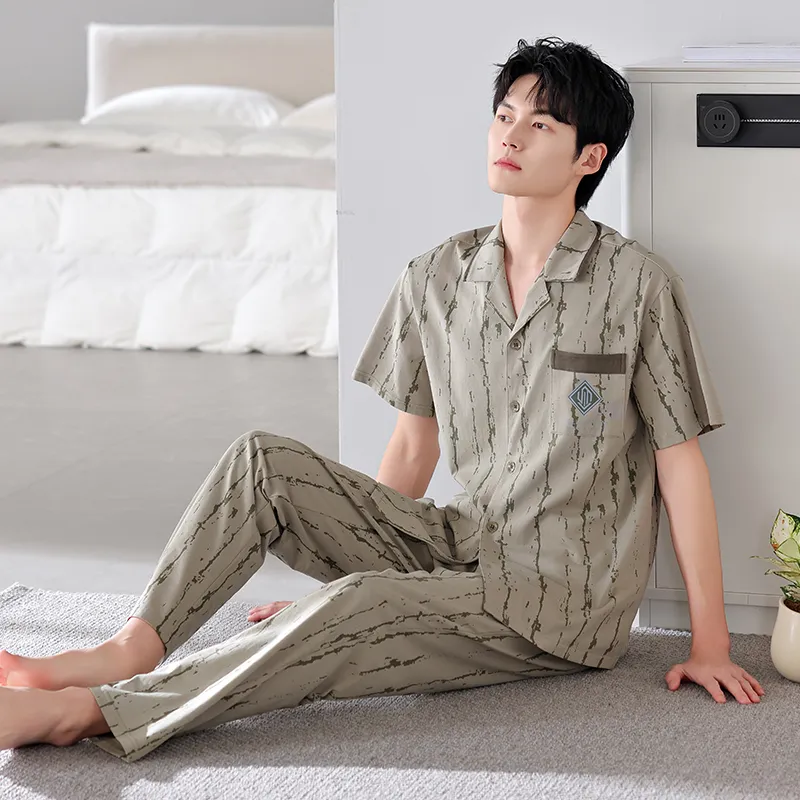 FENTENGCARE Pajama Set Men's Olive-5