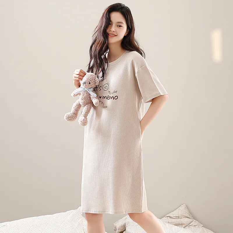 FENTENGCARE Nightgown Women's Khaki-3