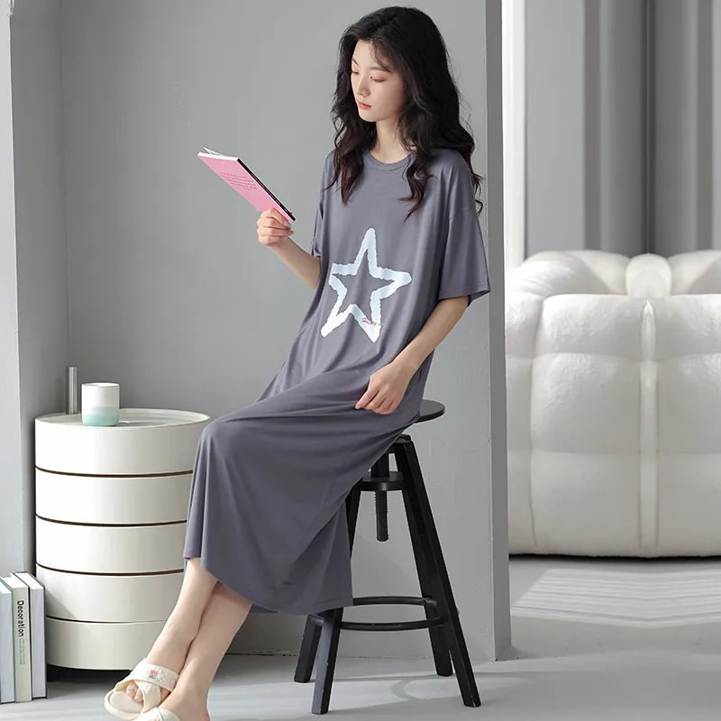 FENTENGCARE Nightgown Women's Gray-5