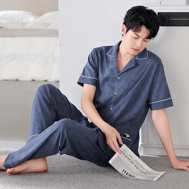 FENTENGCARE Pajama Set Men's Navy Blue-2