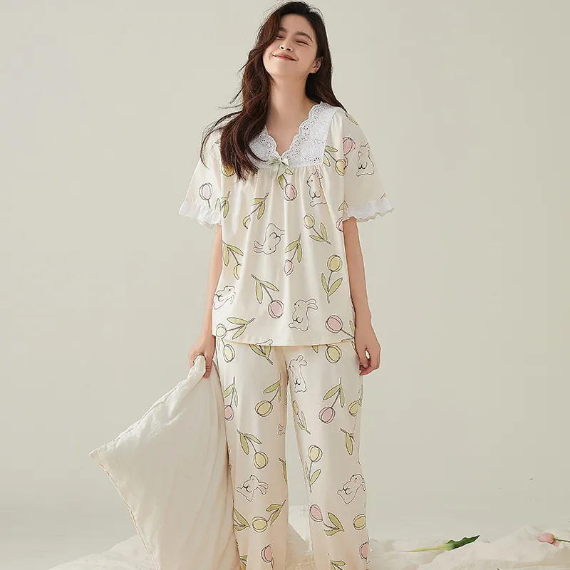 FENTENGCARE Pajama Set Women's White-6