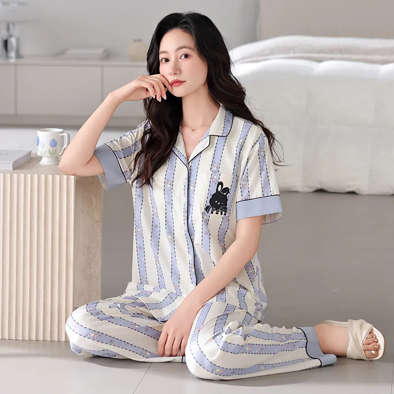 FENTENGCARE Pajama Set Women's Steel Blue-3