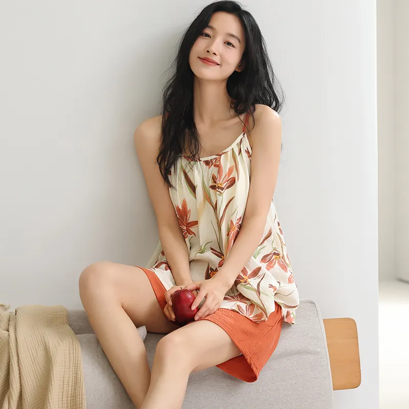 FENTENGCARE Pajama Set Women's Coral-1