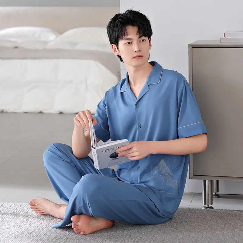 FENTENGCARE Pajama Set Men's Dodger Blue-1