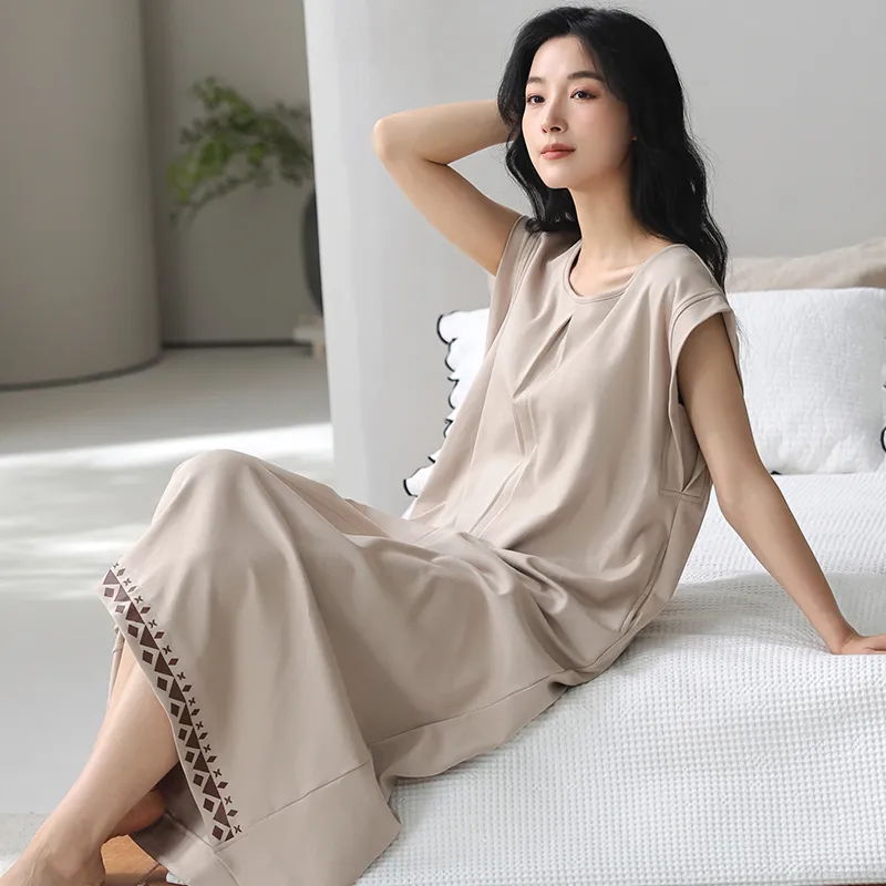 FENTENGCARE Nightgown Women's Khaki-3