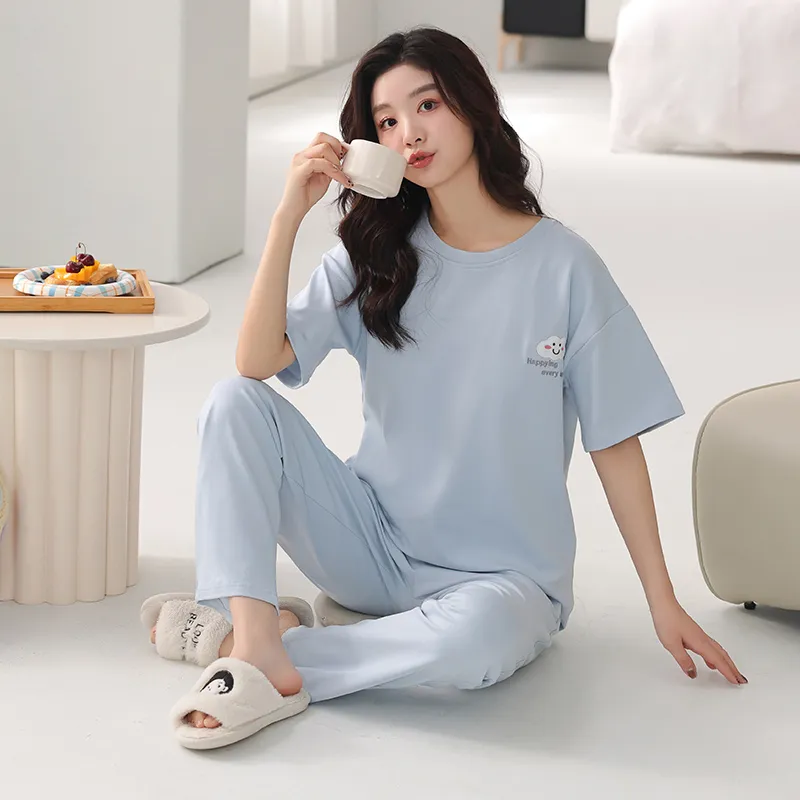 FENTENGCARE Pajama Set Women's Sky Blue-5