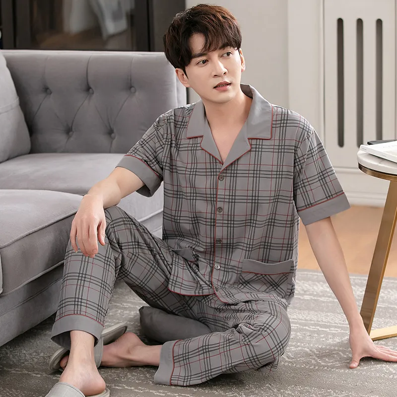 FENTENGCARE Pajama Set Men's Gray-1