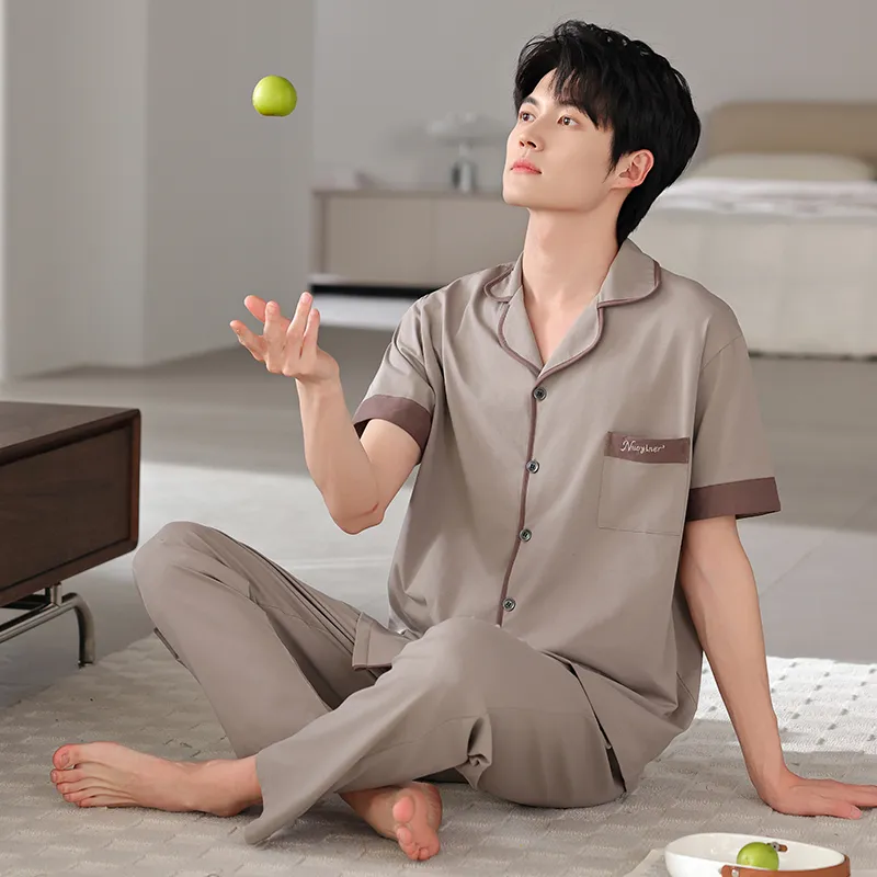 FENTENGCARE Pajama Set Men's Linen-2