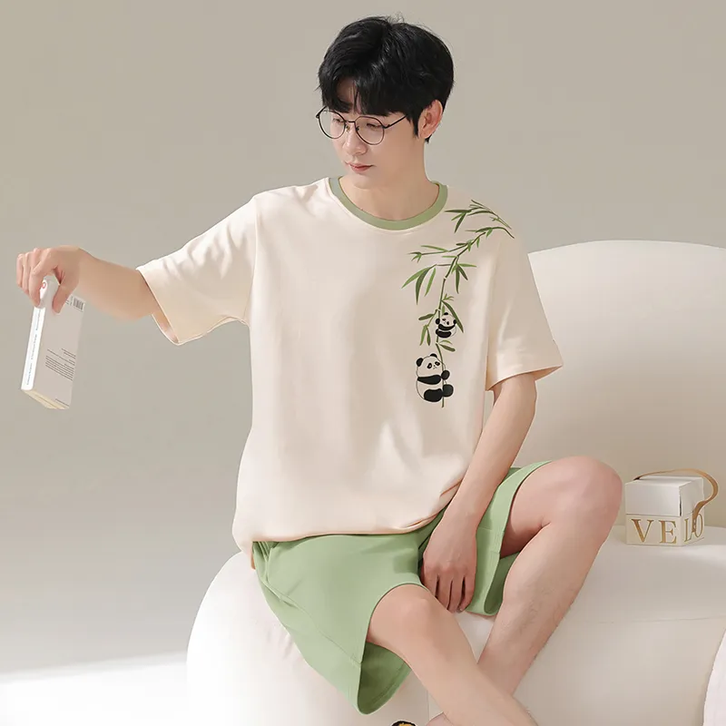 FENTENGCARE Pajama Set Men's White-2