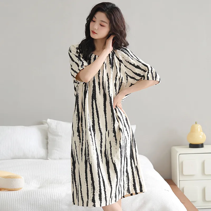 FENTENGCARE Nightgown Women's Apricot-1