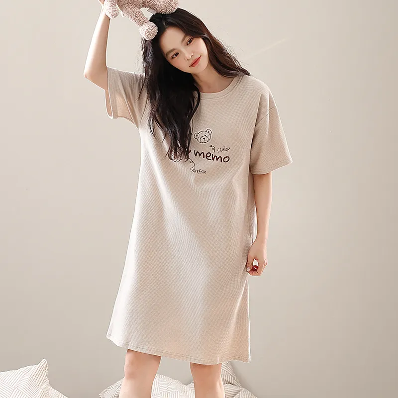 FENTENGCARE Nightgown Women's Khaki-4