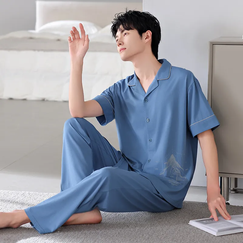 FENTENGCARE Pajama Set Men's Dodger Blue-5