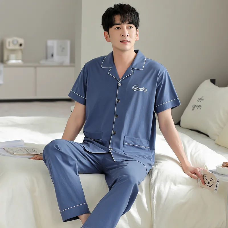 FENTENGCARE Pajama Set Men's Dodger Blue-5