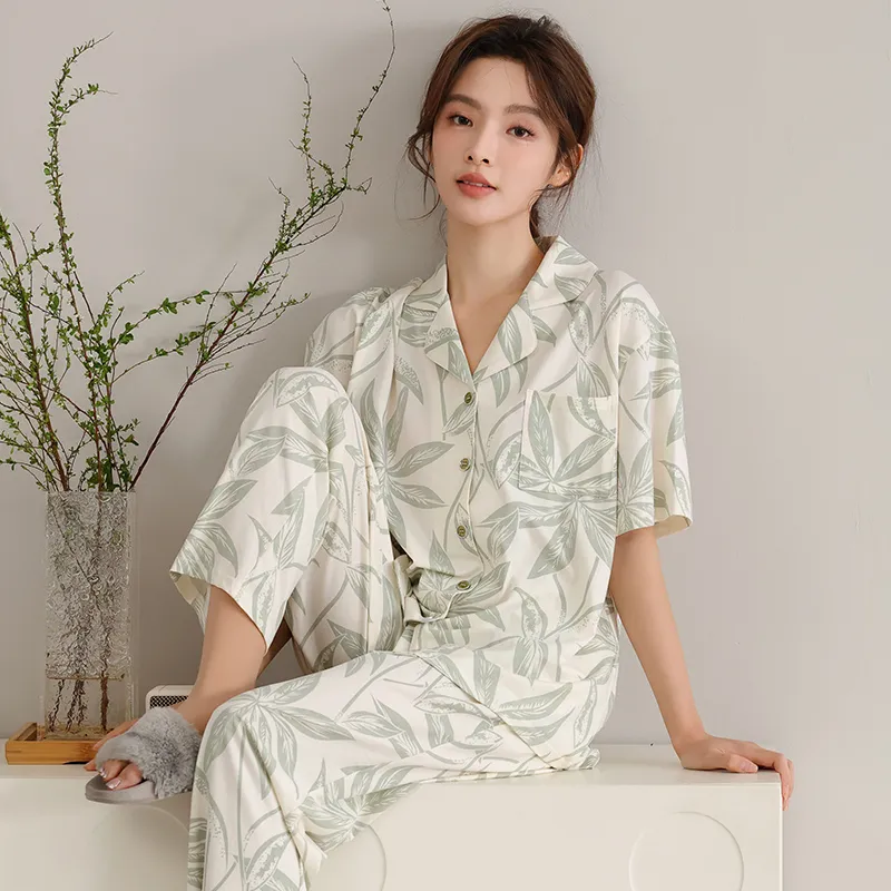 FENTENGCARE Pajama Set Women's Light Green-4