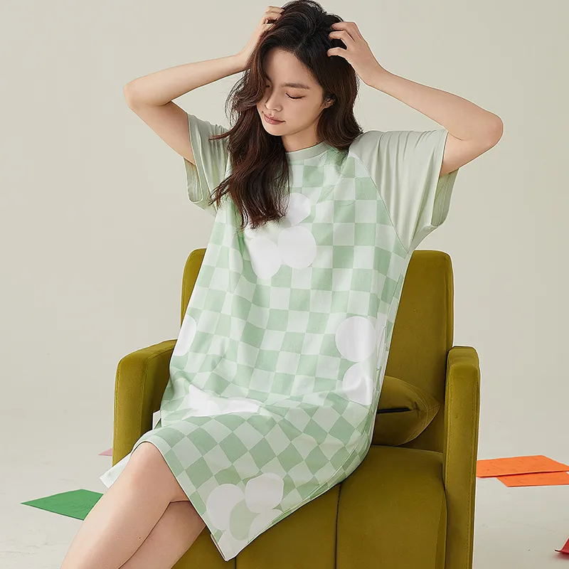 FENTENGCARE Nightgown Women's Green-1