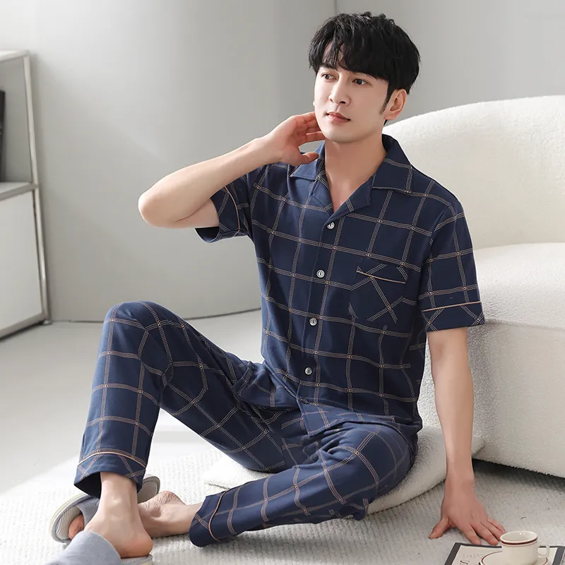 FENTENGCARE Pajama Set Men's Navy Blue-2