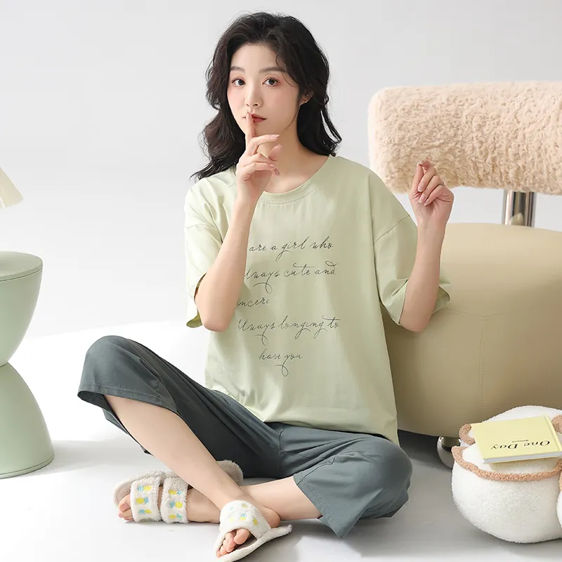 FENTENGCARE Pajama Set Women's Light Green-4