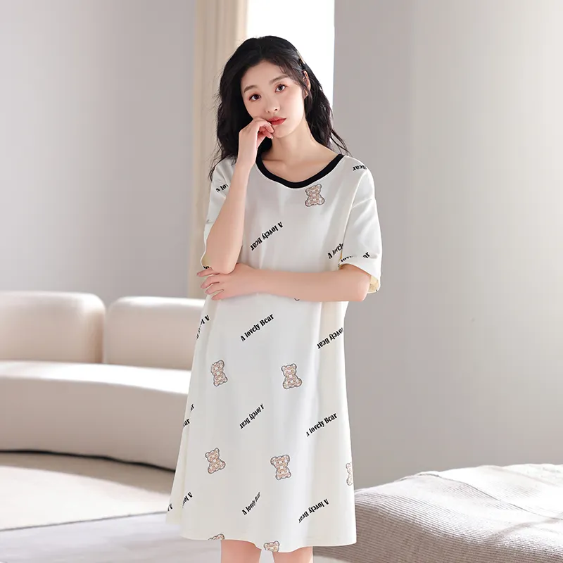 FENTENGCARE Nightgown Women's White-1