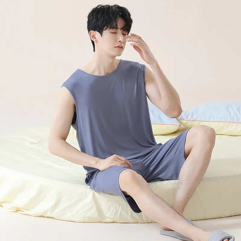 FENTENGCARE Pajama Set Men's Steel Blue-4
