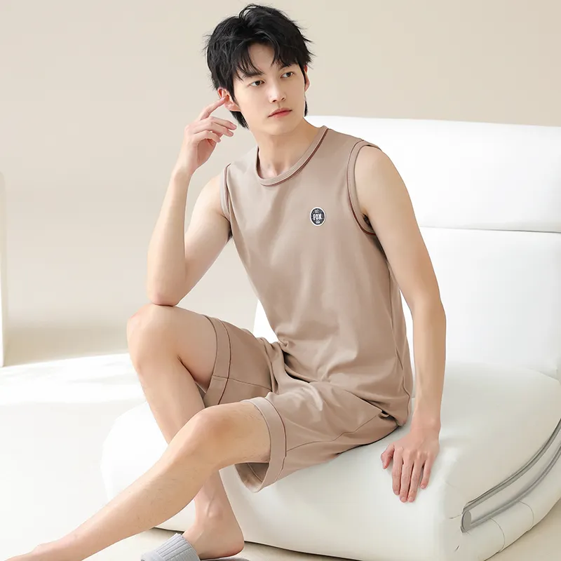 FENTENGCARE Pajama Set Men's Khaki-1