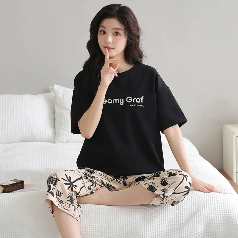 FENTENGCARE Pajama Set Women's Black-4