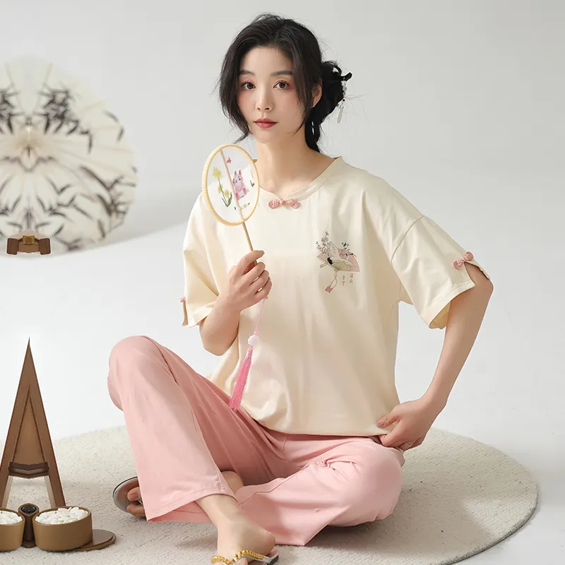 FENTENGCARE Pajama Set Women's Apricot-4