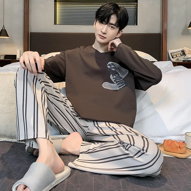 FENTENGCARE Pajama Set Men's Gray-2