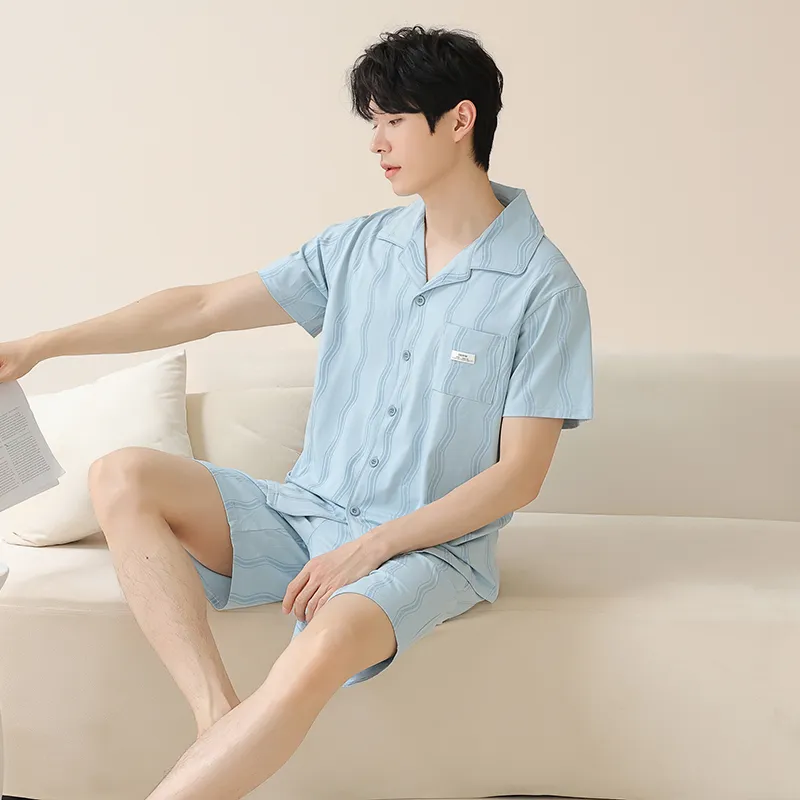 FENTENGCARE Pajama Set Men's Sky Blue-3