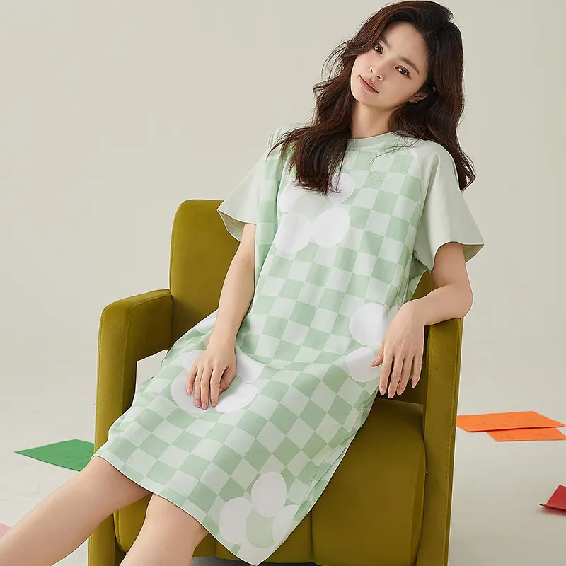 FENTENGCARE Nightgown Women's Green-4