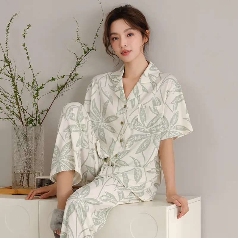 FENTENGCARE Pajama Set Women's Light Green-6