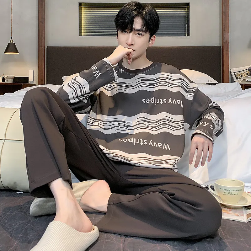 FENTENGCARE Pajama Set Men's Coffee-2