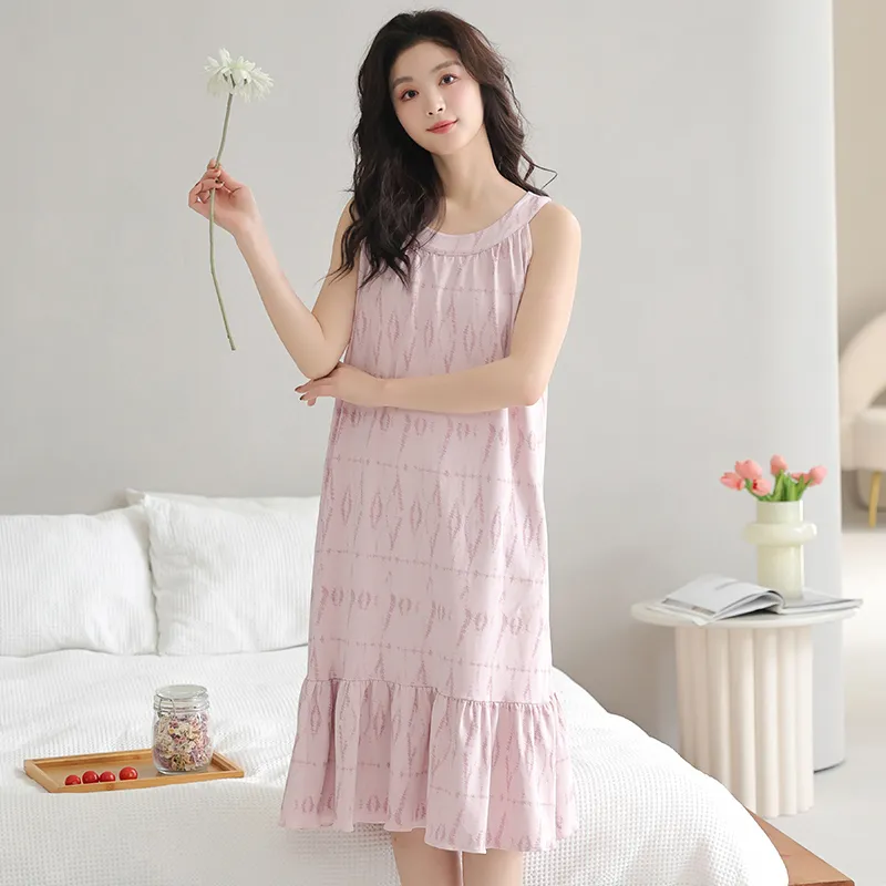 FENTENGCARE Nightgown Women's Pink-3