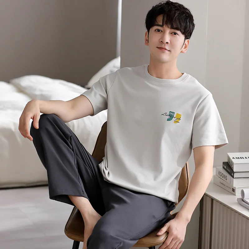 FENTENGCARE Pajama Set Men's Silver-6