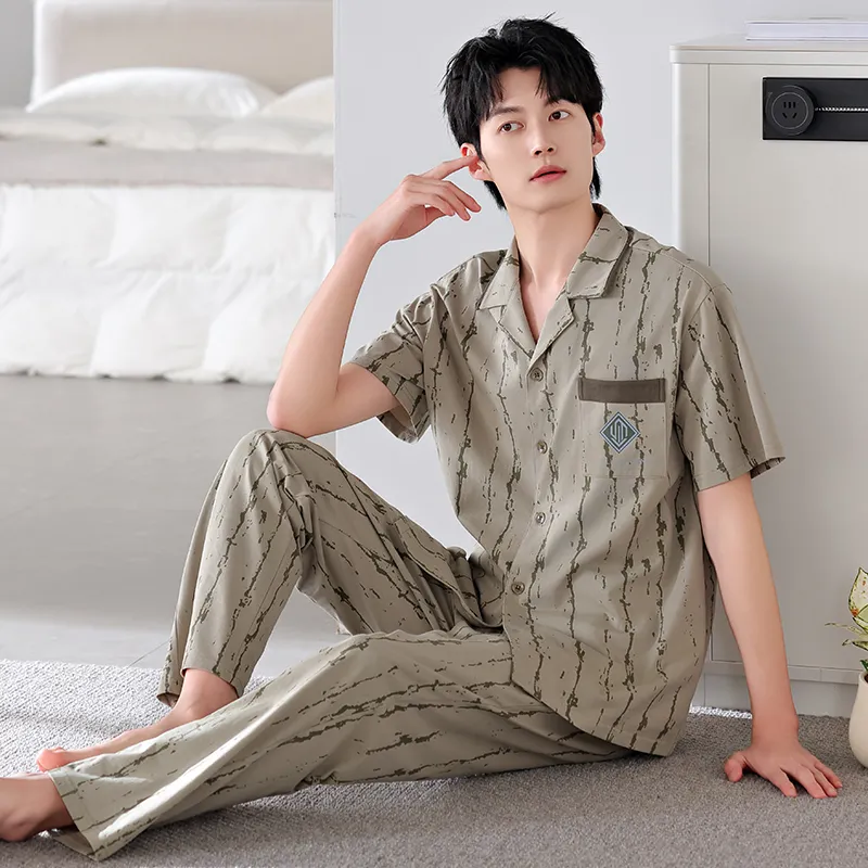 FENTENGCARE Pajama Set Men's Olive-1