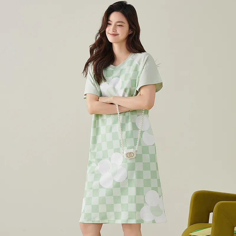 FENTENGCARE Nightgown Women's Green-6